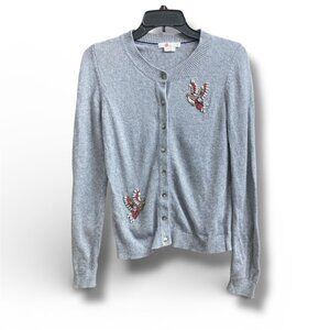Boden Wool Cashmere Blend Cardigan Sweater Gray Button Front XS